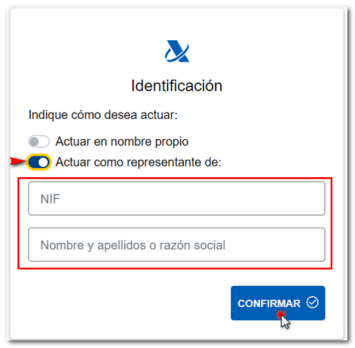 Actuación como representante