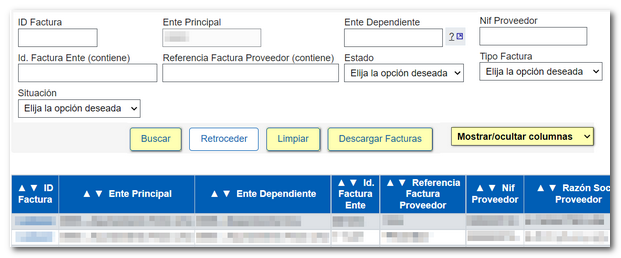 Consulta de facturas o certificaciones