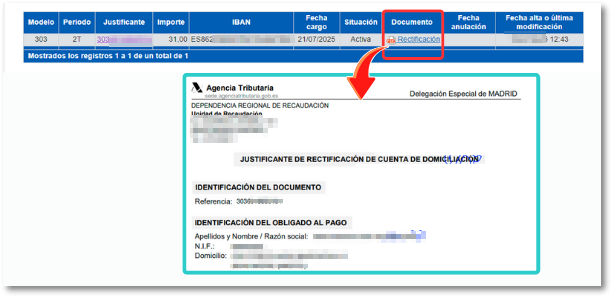Justificante rectificación y docu