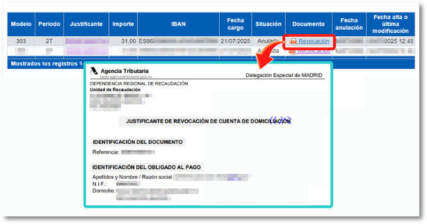 justificante revocación y docu