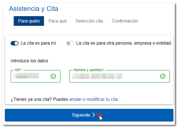Introduce NIF, nombre y apellidos
