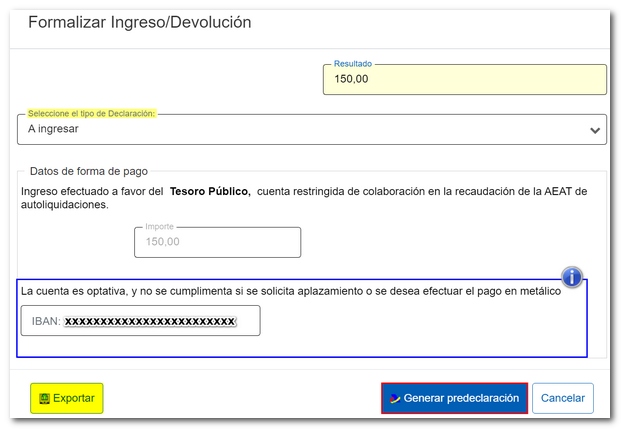 Pago predeclaraci&oacute;n