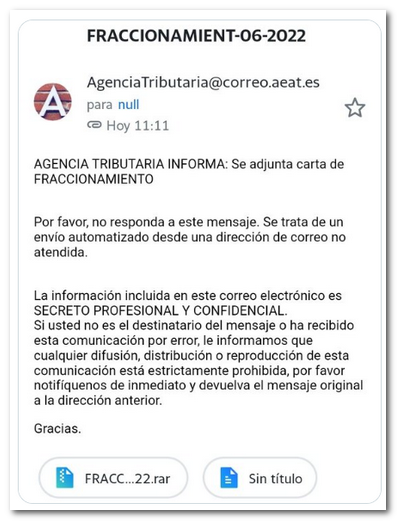 correo phishing fraccionamiento