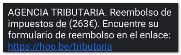 sms falso reembolso