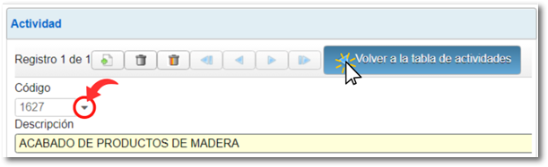 Código de actividad