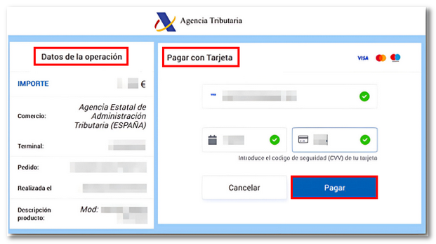 resumen datos pago