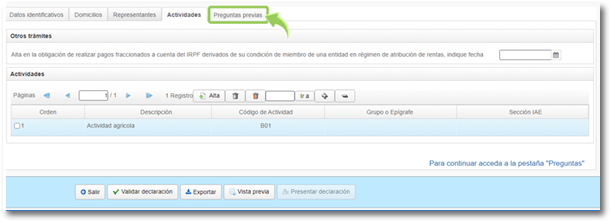 pestaña preguntas previas