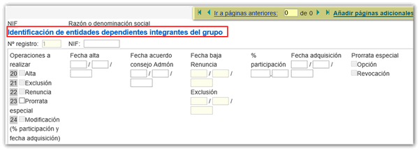 cumplimentar registros