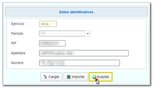 Datos identificativos de la declaración