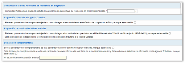 Datos de comunidad y asignación