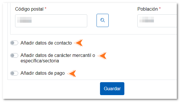 Añadir datos