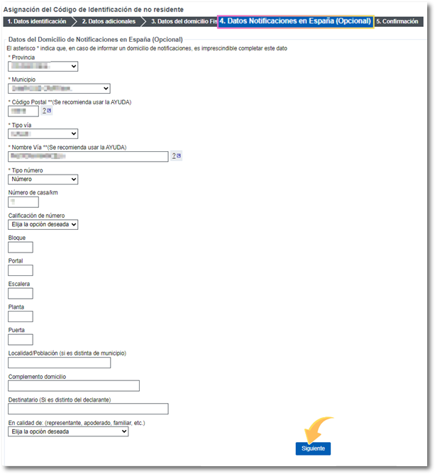 Domicilio de notificaciones en España