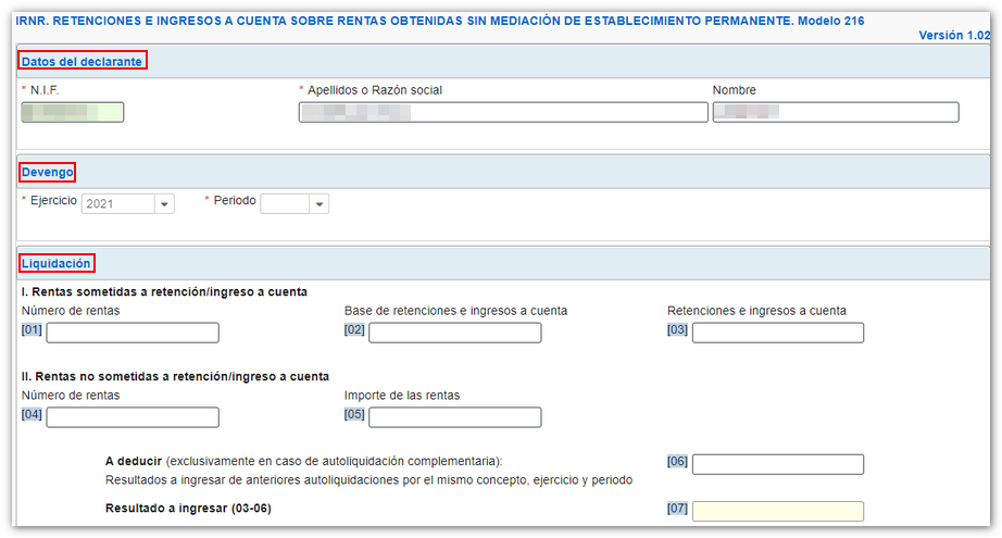 Cumplimentar datos