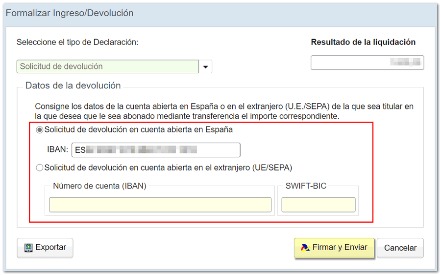 Indicar cuenta bancaria