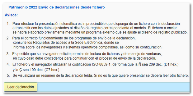 leer fichero de declaración patrimonio 2022