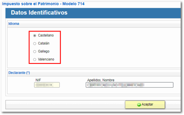 aceptar datos identificativos