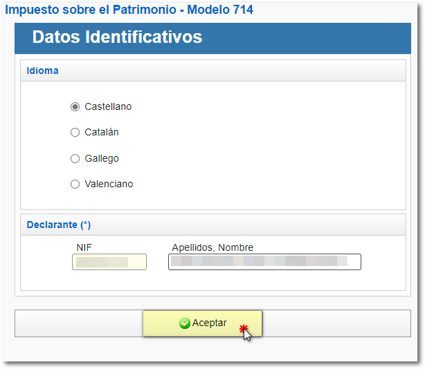 aceptar datos identificativos