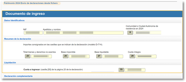 resumen declaración y resultado