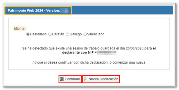 nueva declaración