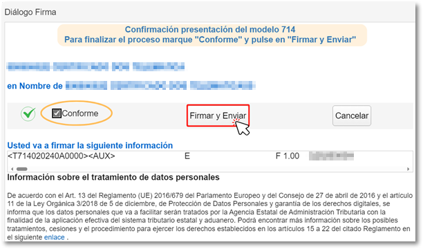 firmar y enviar