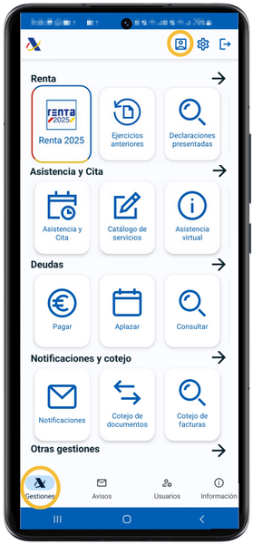 Acceso desde &aacute;rea personal