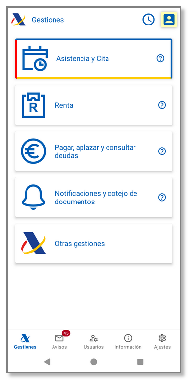 APP AEAT inicio