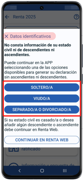 Datos identificativos sin estado civil conocido