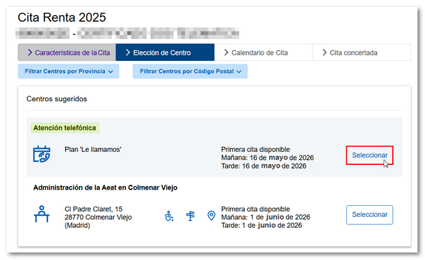 Seleccionar Plan le llamamos