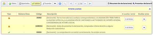 validar declaración