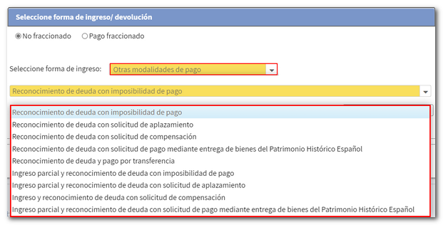 otras modalidades de pago