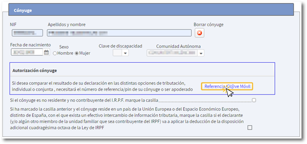 Datos del c&oacute;nyuge