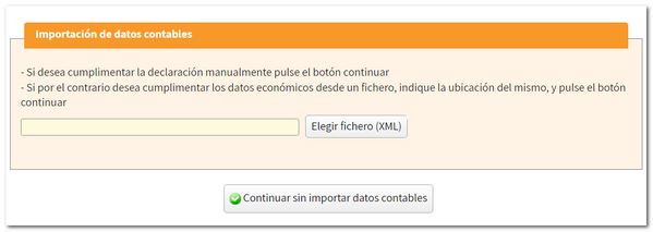 Elegir XML para importar datos contables