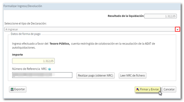 Firmar y enviar