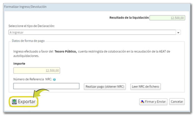 Botón Exportar 