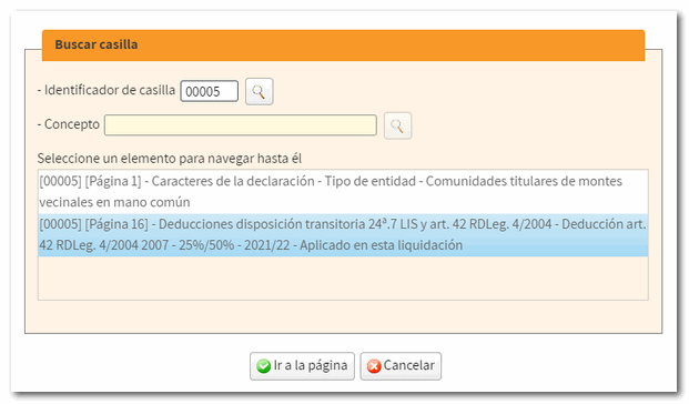 Buscador de casillas