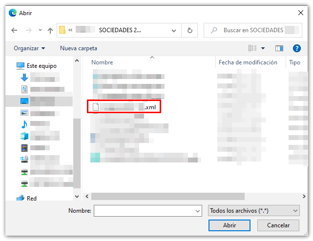 Incorporar fichero xml