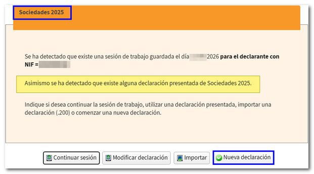 Nueva declaración