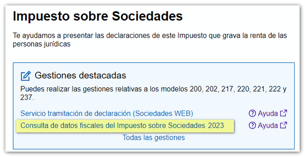 Consulta de datos fiscales en la WEB