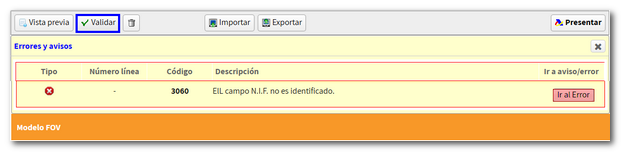 Validar con errores