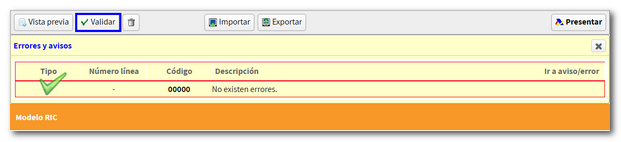 Validar no errores