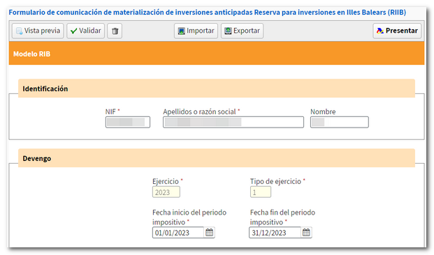 Datos identificativos y periodo