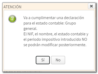 Mensaje de revisión del estado contable.