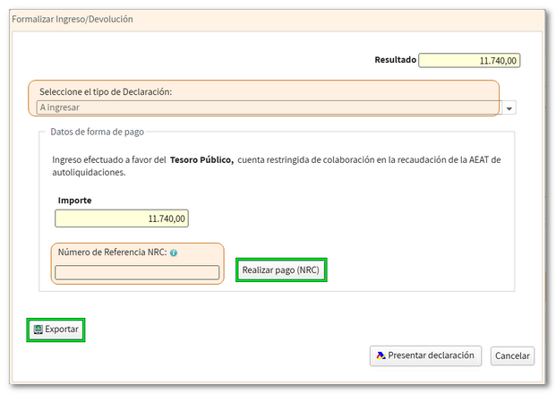 Realizar pago. Obtener NRC