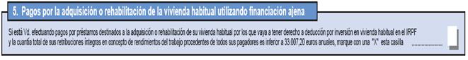 Imágen epígrafe 5.Pagos por la adquisición o rehabilitación de la vivienda habitual utilizando financiación ajena