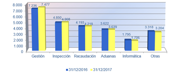 Gráfico nº 6. Distribución por áreas 2016-2017