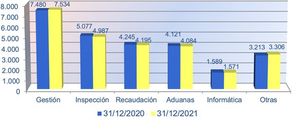 Gráfico distribución por áreas