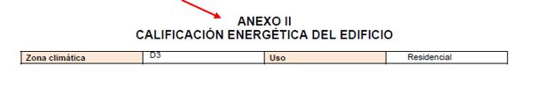 Pantalla califiucación energética de la vivienda