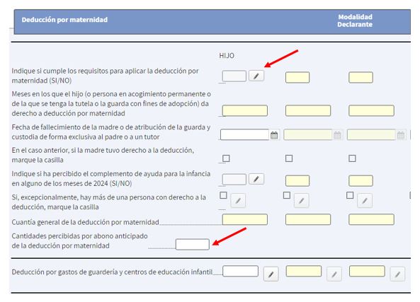 Pantalla importes que hayamos perecibido anticipadamente cada mes