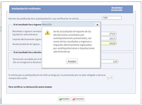 Actualizaci&oacute;n de importes