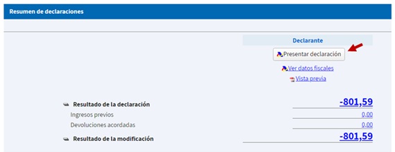 Presentar declaraci&oacute;n